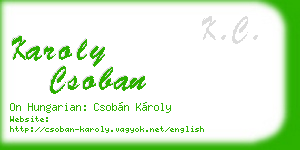 karoly csoban business card